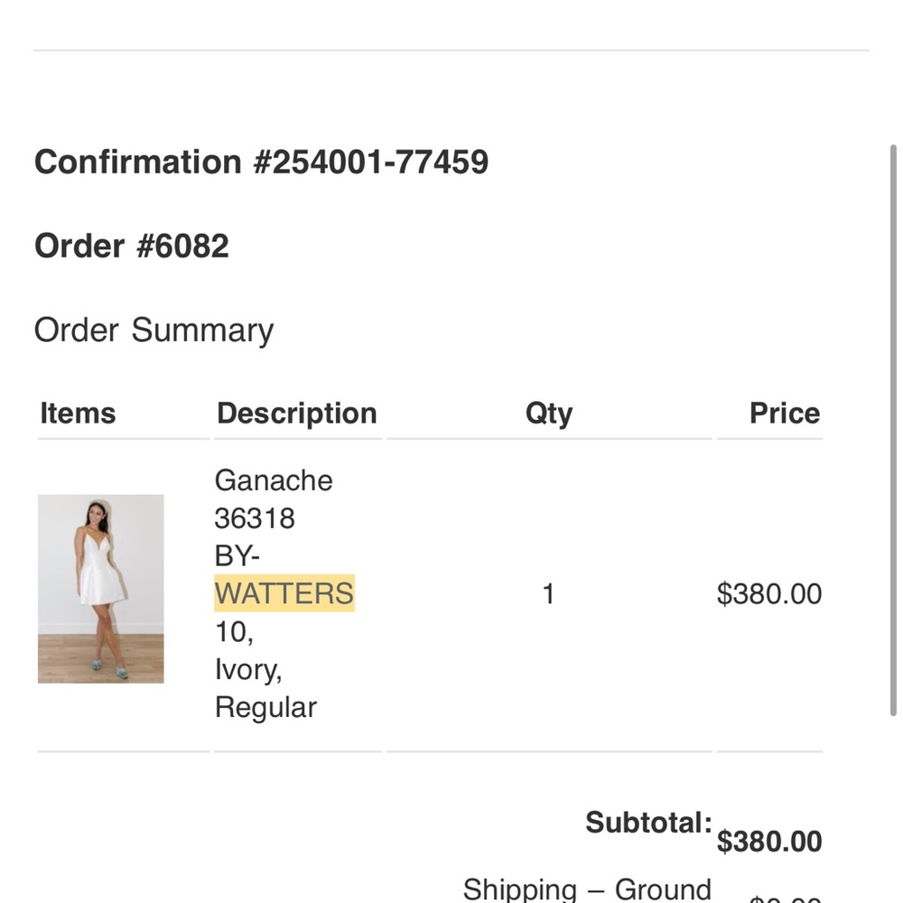 Watters Ivory Dress
